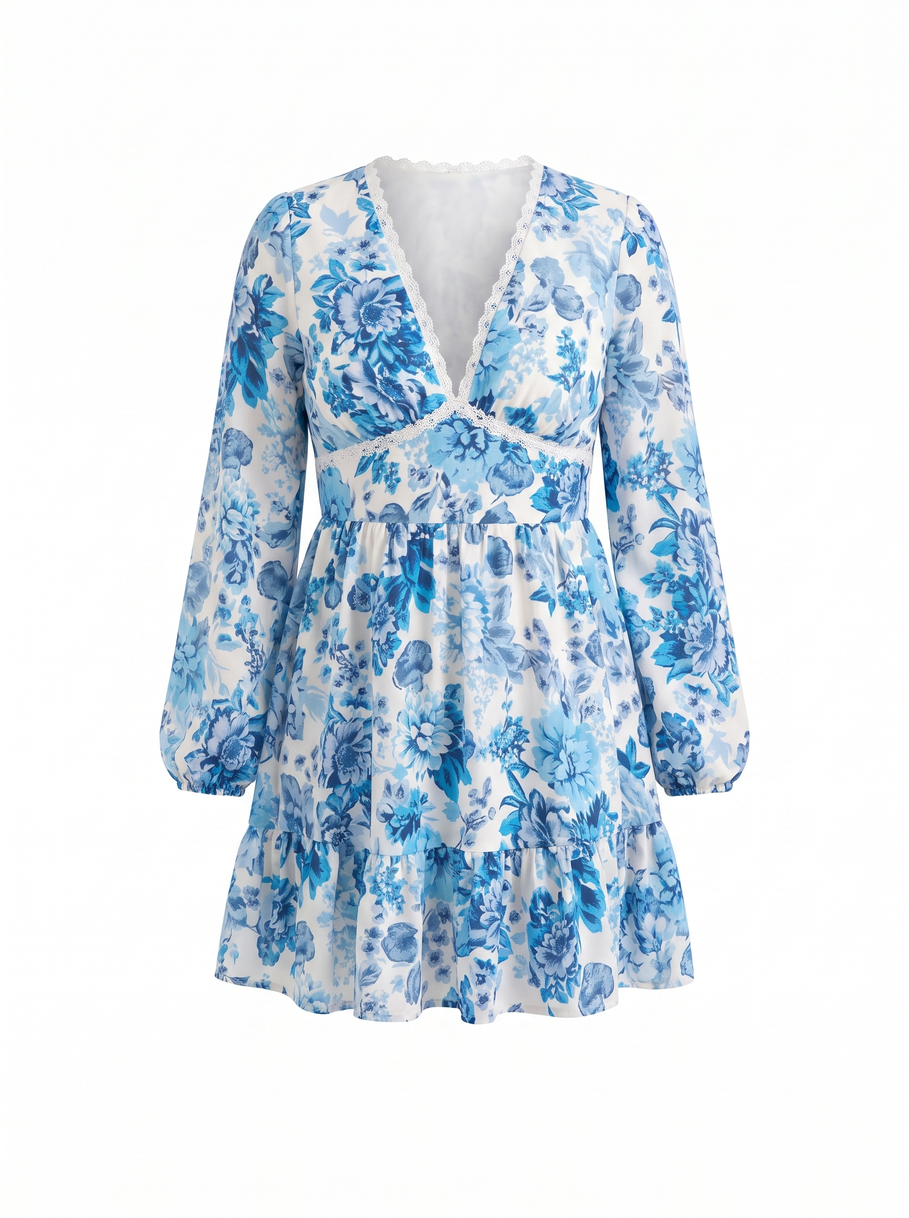 Kai Mini-Blumenkleid mit Ballonärmeln