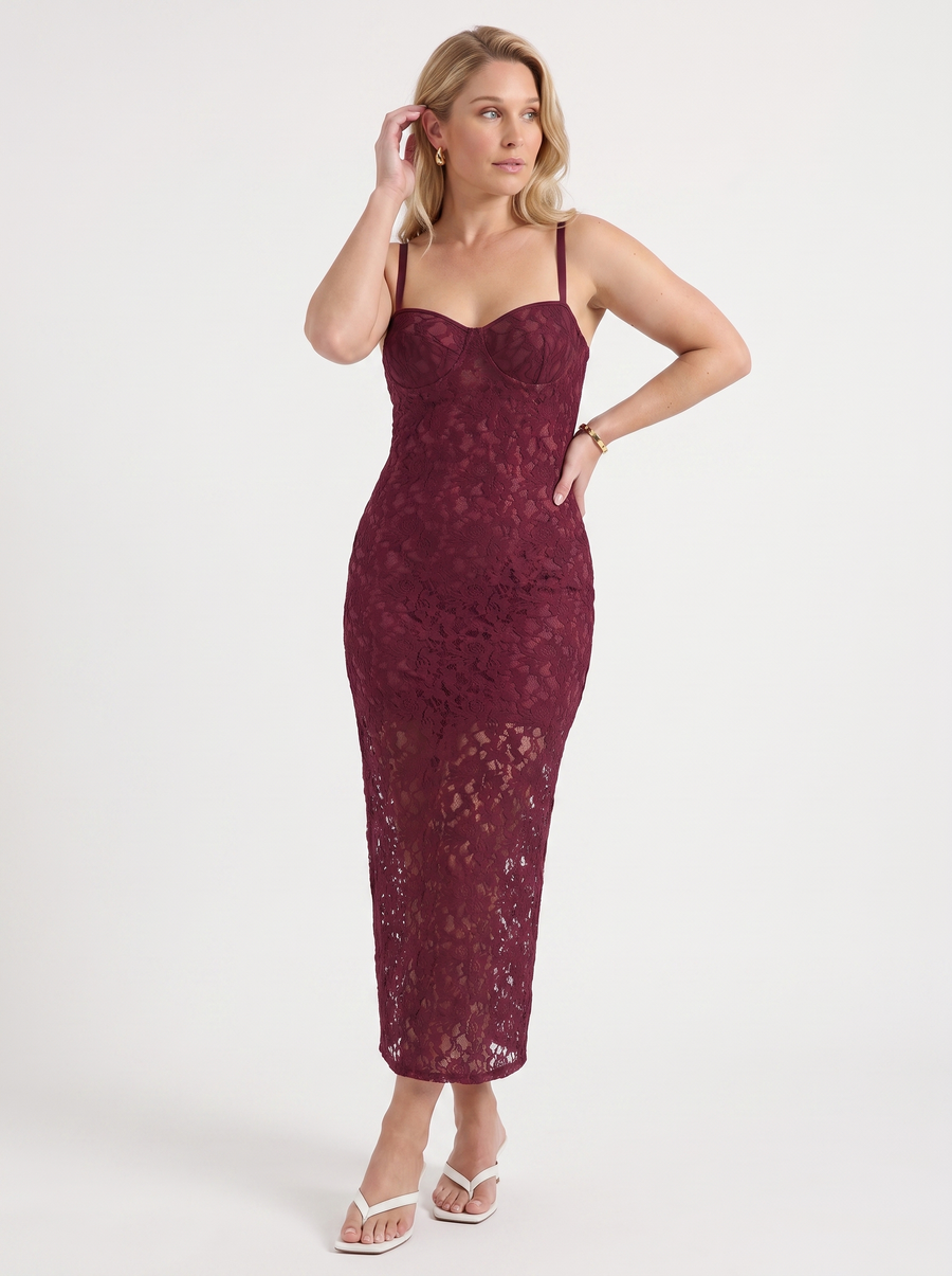 Fauna Spitzenmaxikleid