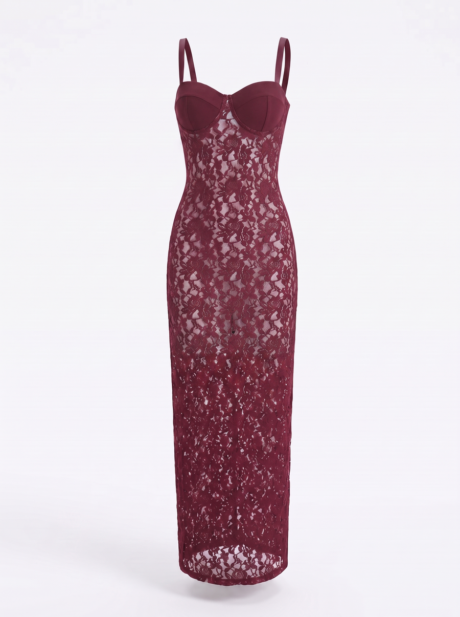 Fauna Spitzenmaxikleid