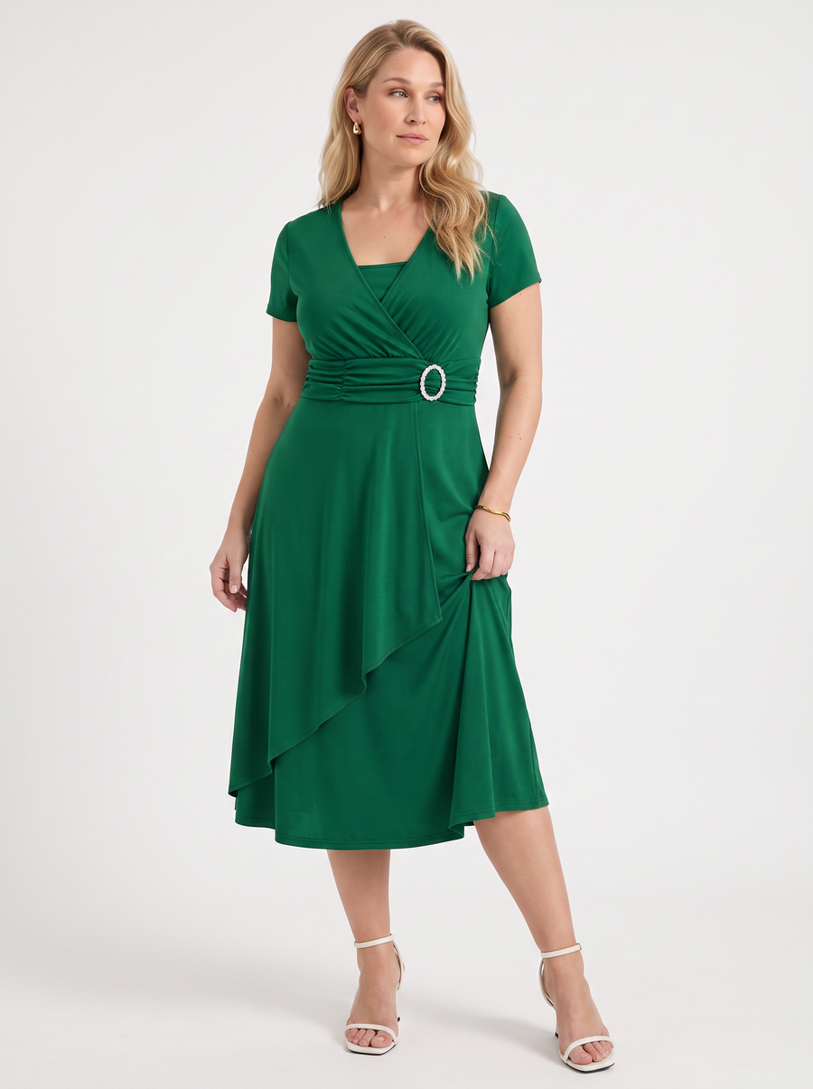 Arden Midikleid in Wickeloptik mit Schnalle