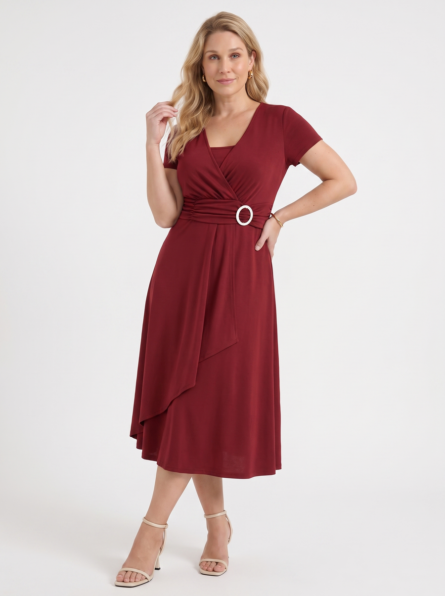 Arden Midikleid in Wickeloptik mit Schnalle