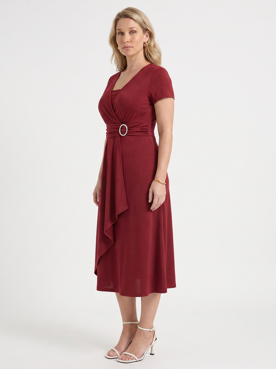 Arden Midikleid in Wickeloptik mit Schnalle