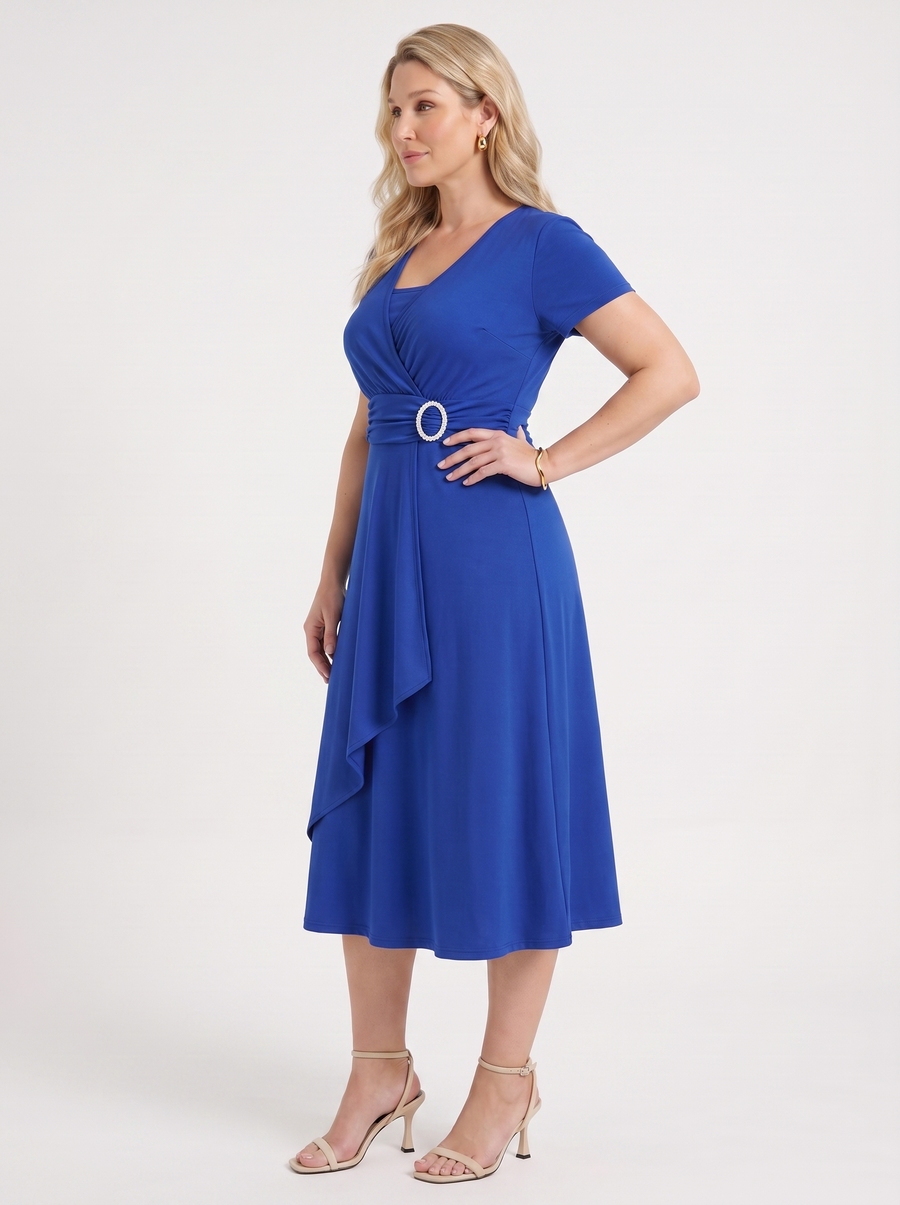 Arden Midikleid in Wickeloptik mit Schnalle