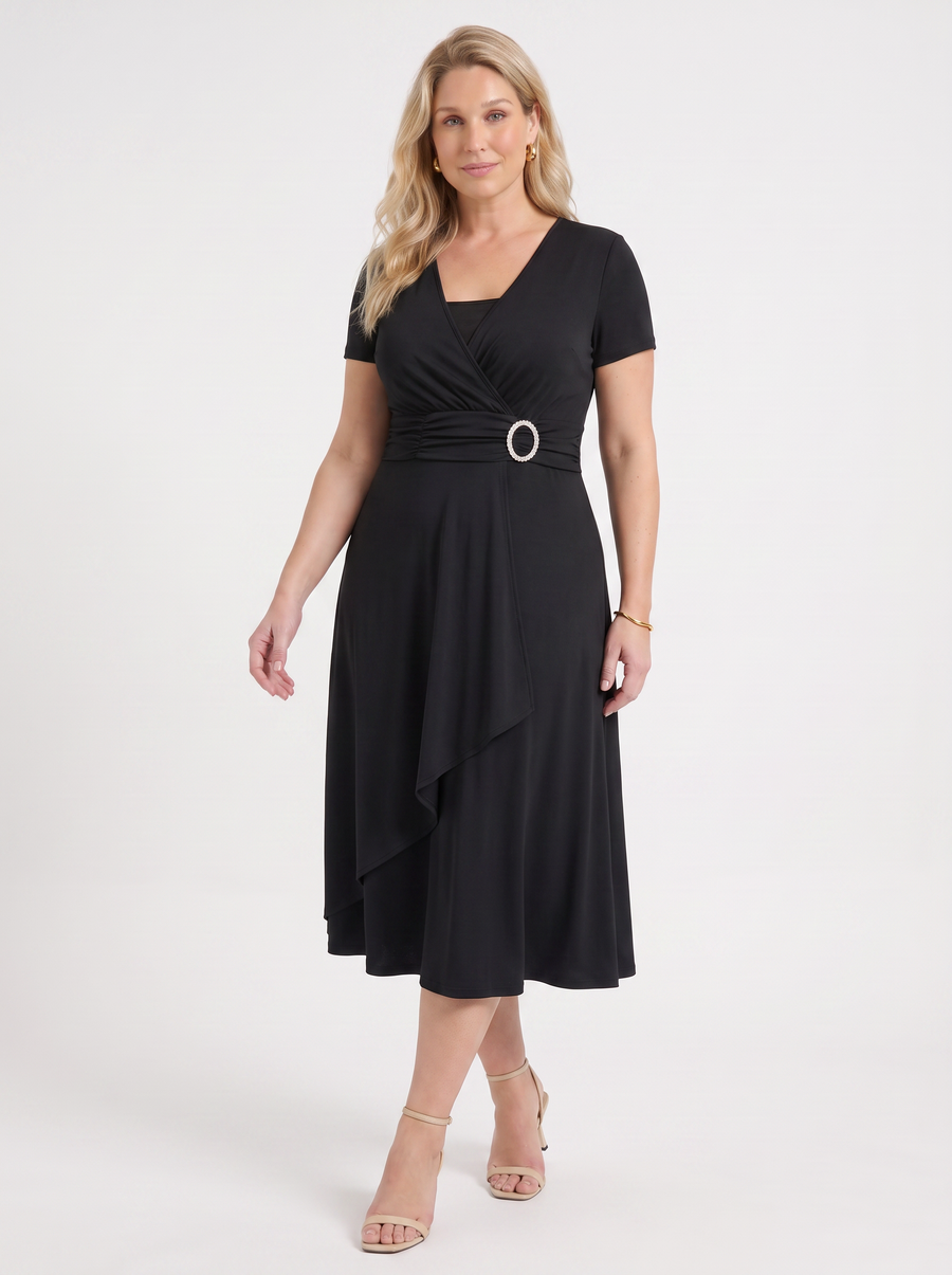 Arden Midikleid in Wickeloptik mit Schnalle