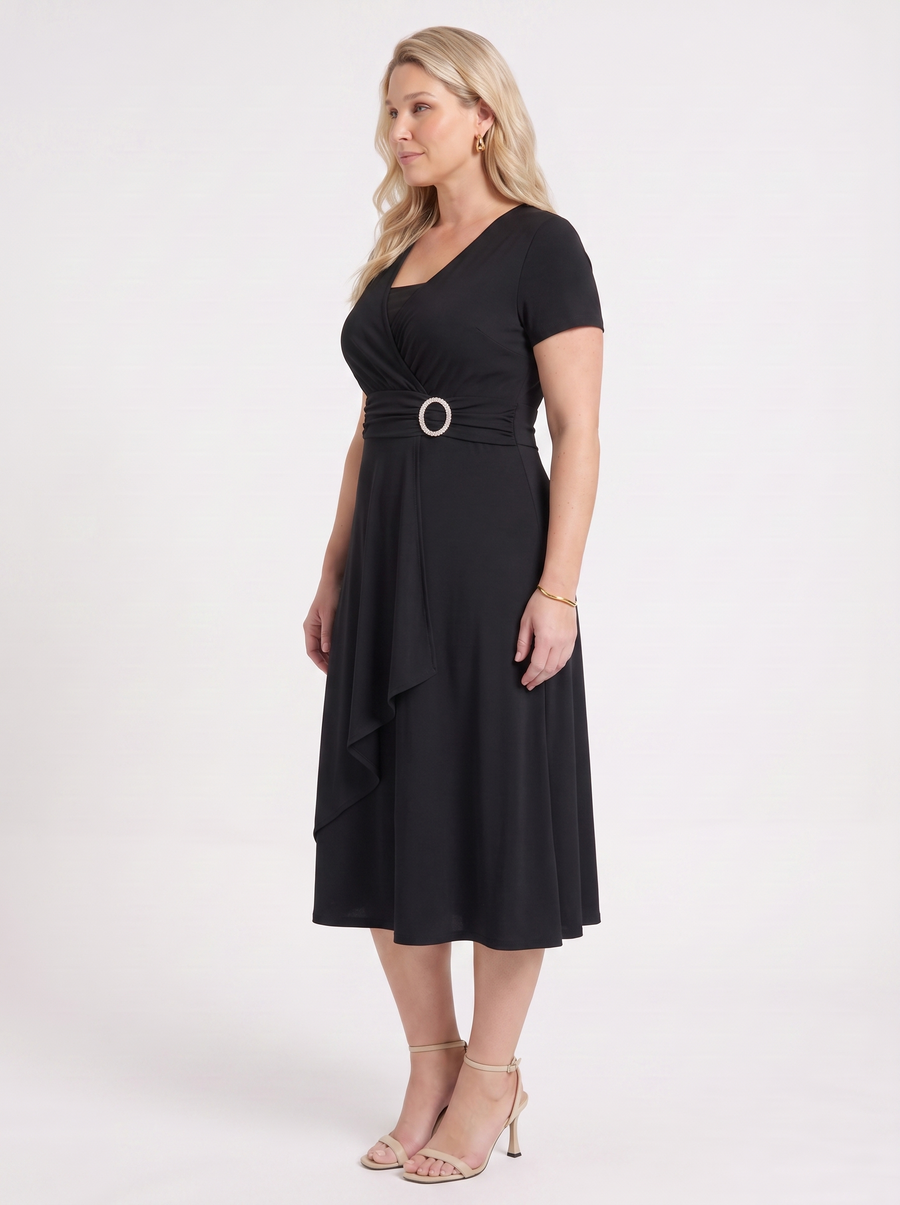 Arden Midikleid in Wickeloptik mit Schnalle
