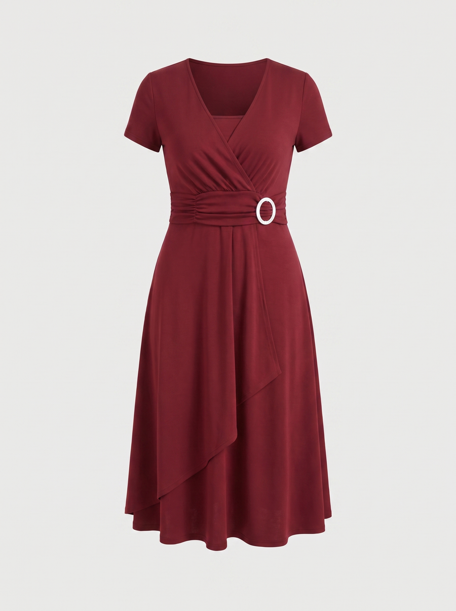 Arden Midikleid in Wickeloptik mit Schnalle