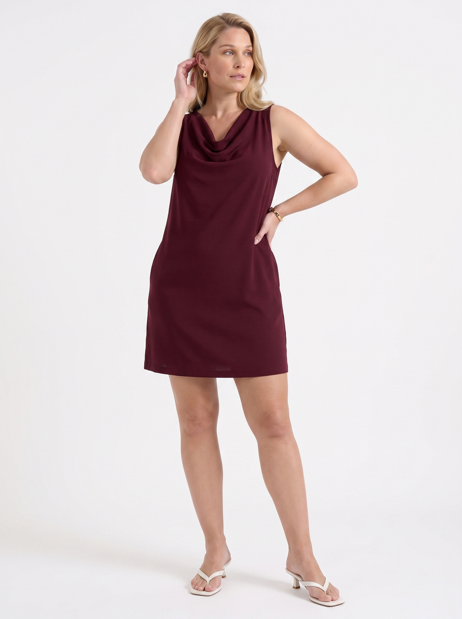 Leela Minikleid mit Wasserfallausschnitt