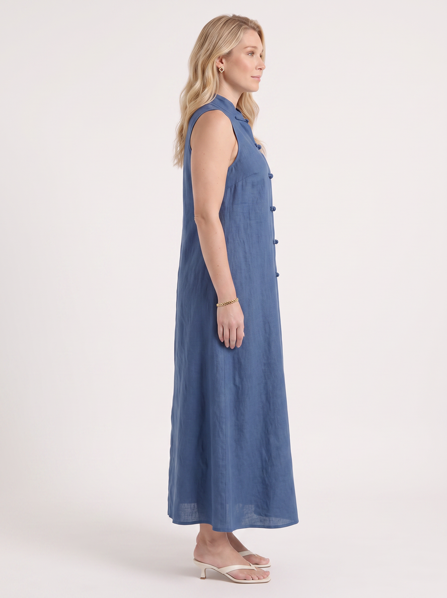 Rosie Maxikleid mit Stehkragen