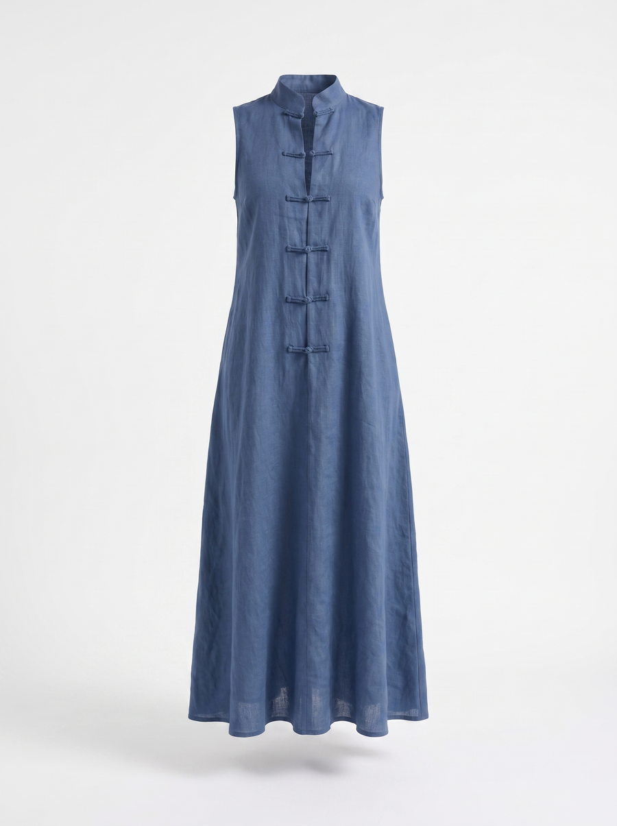 Rosie Maxikleid mit Stehkragen
