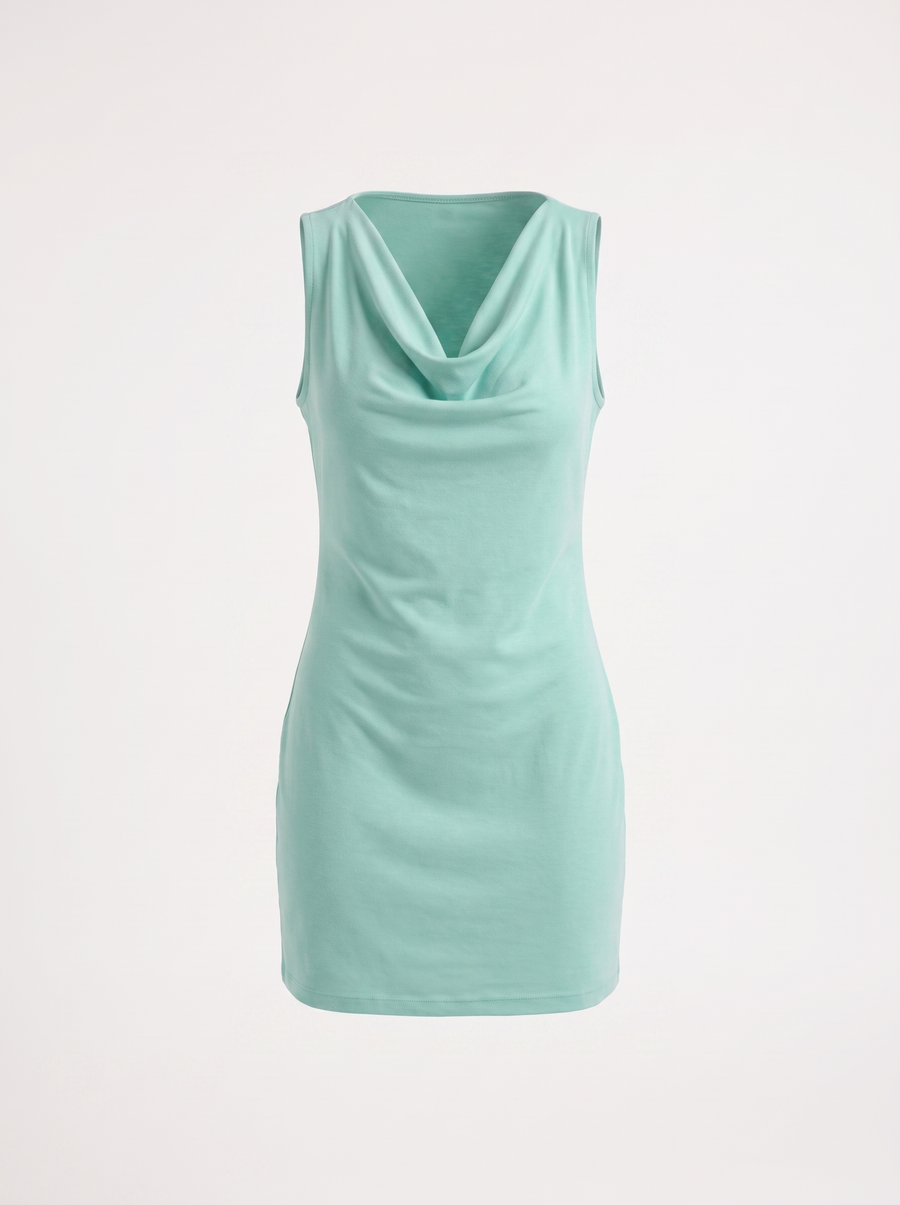 Leela Minikleid mit Wasserfallausschnitt