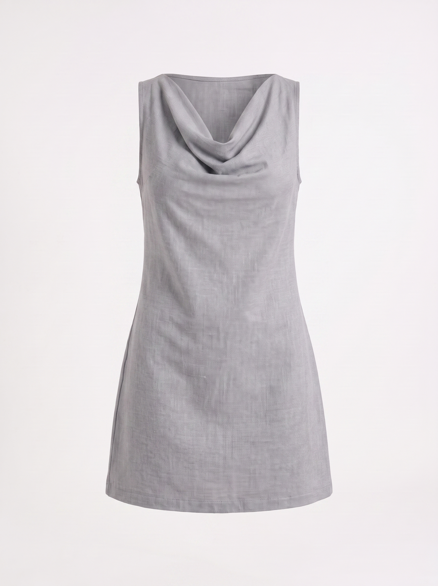 Leela Minikleid mit Wasserfallausschnitt
