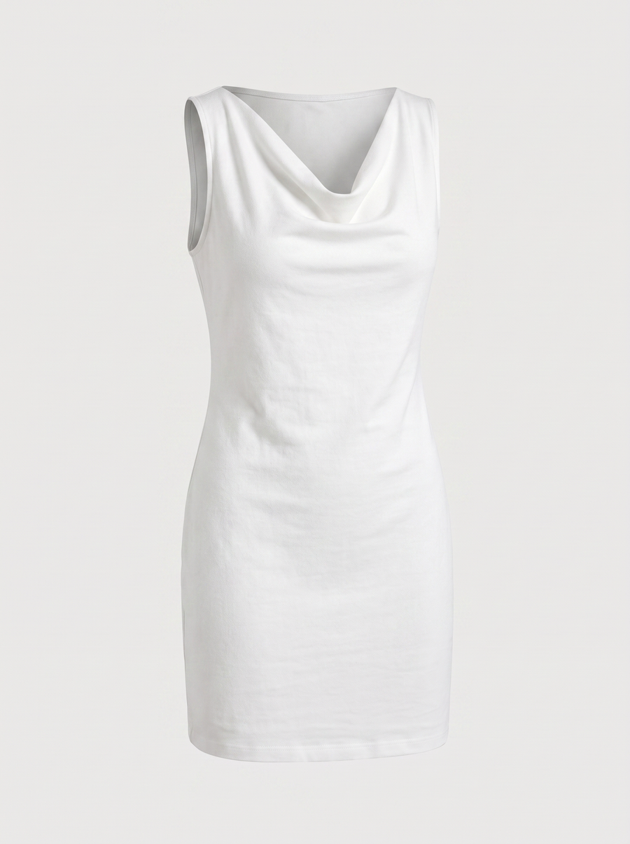 Leela Minikleid mit Wasserfallausschnitt