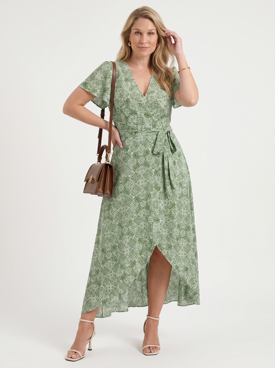 Sorina Wickelmaxikleid mit Print
