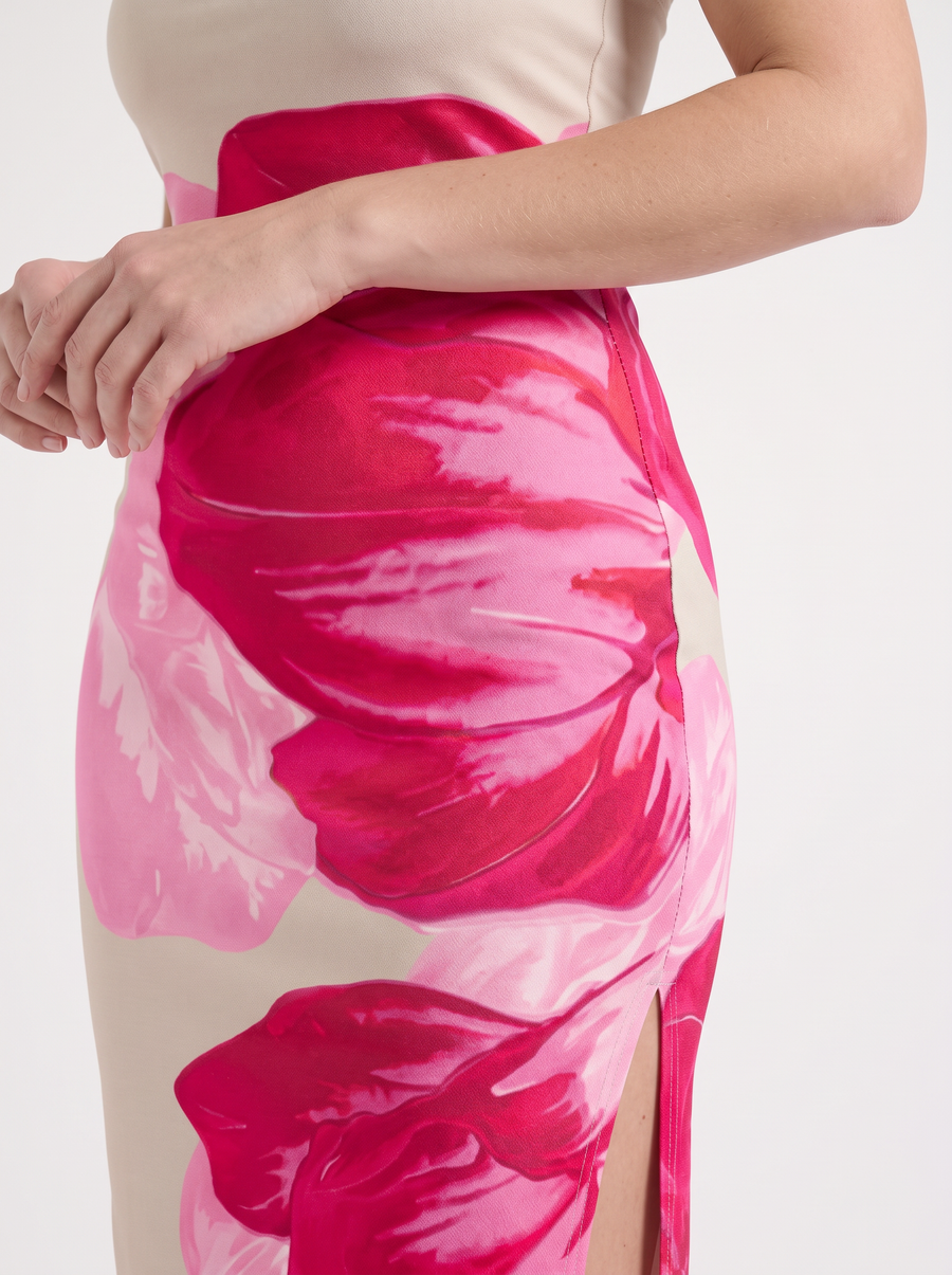 Quincy Bandeau-Maxikleid mit Print