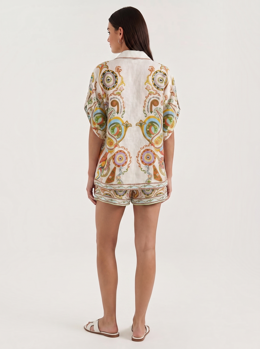 Brenda Oversized Bluse und Shorts Set