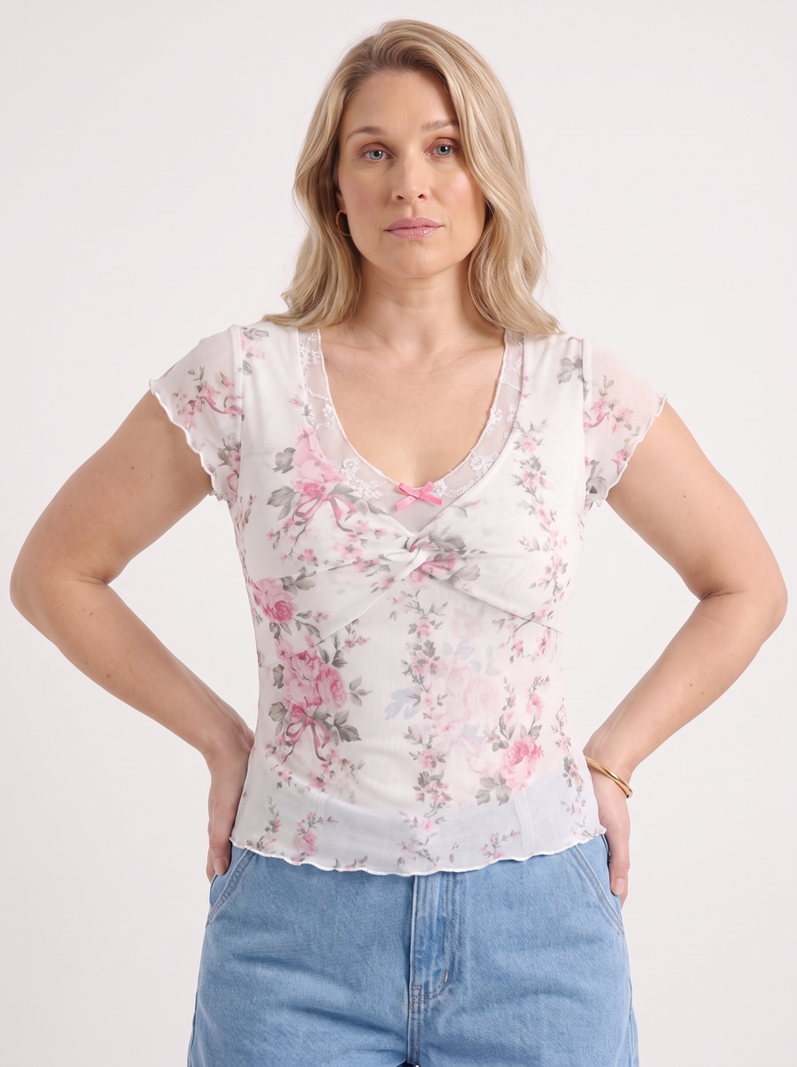 Flora Top mit Blumenprint
