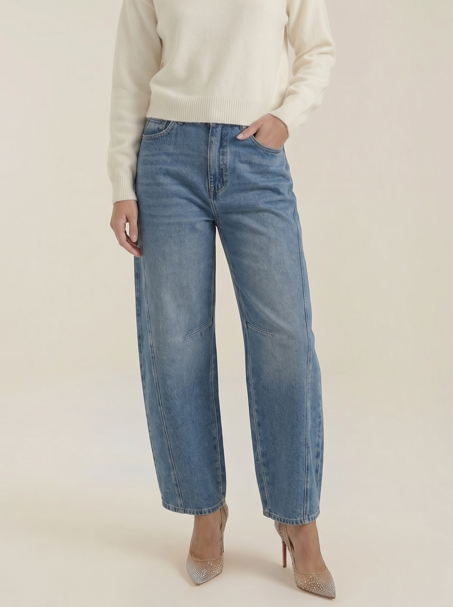 Vicki High-Waisted Barrel-fit Jeans