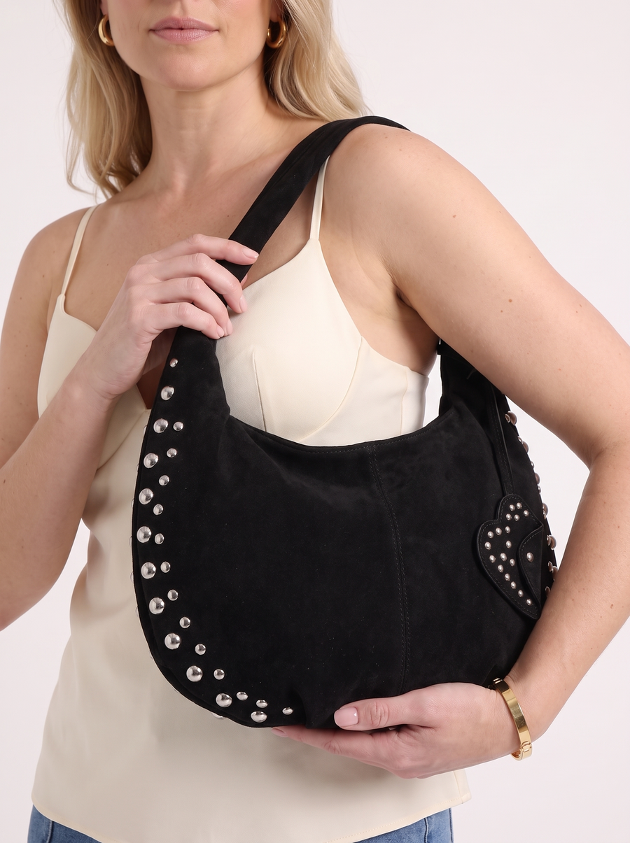 Isabell Schultertasche mit Nieten