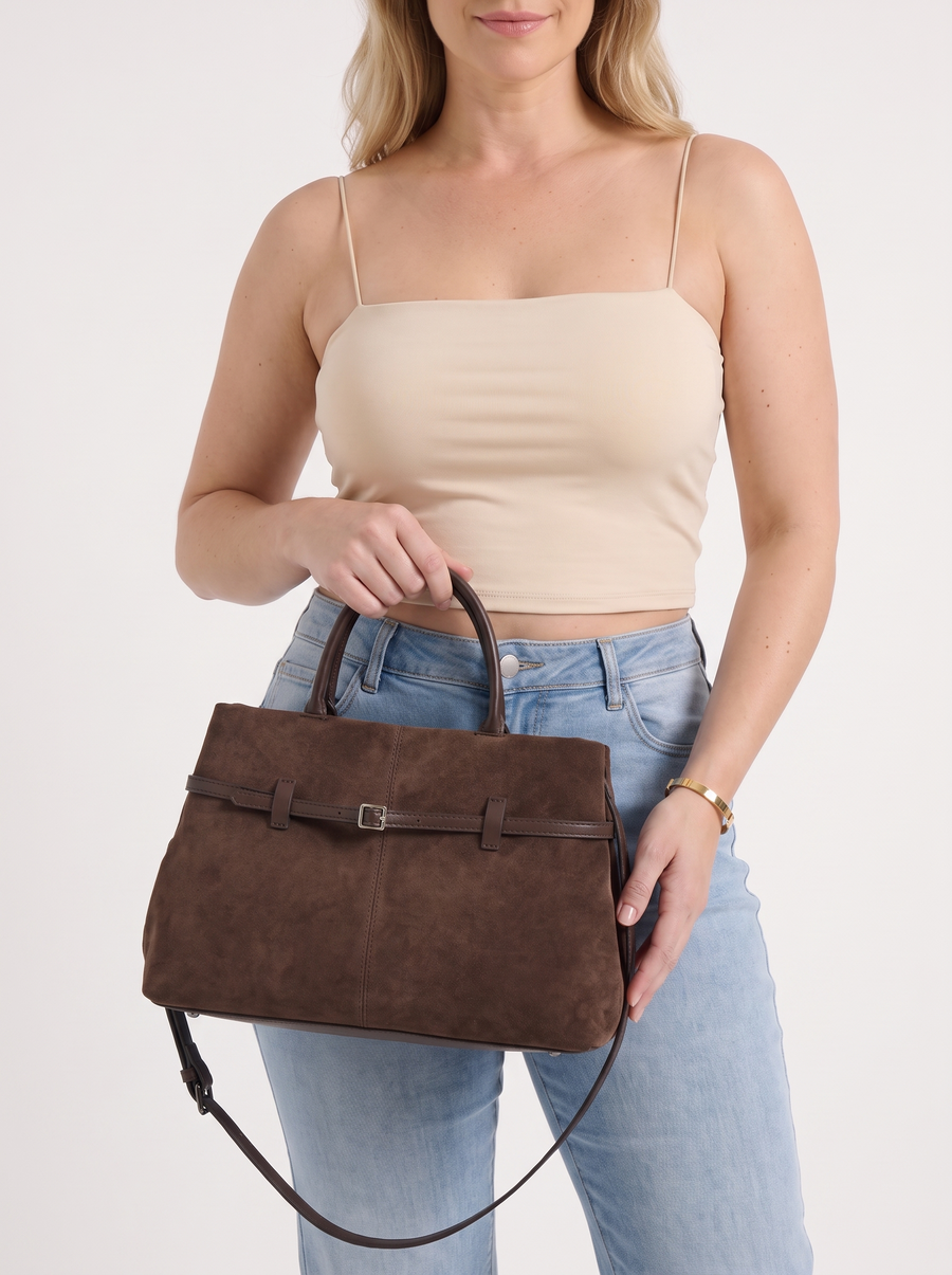 Lea Henkeltasche mit Gürteldetail