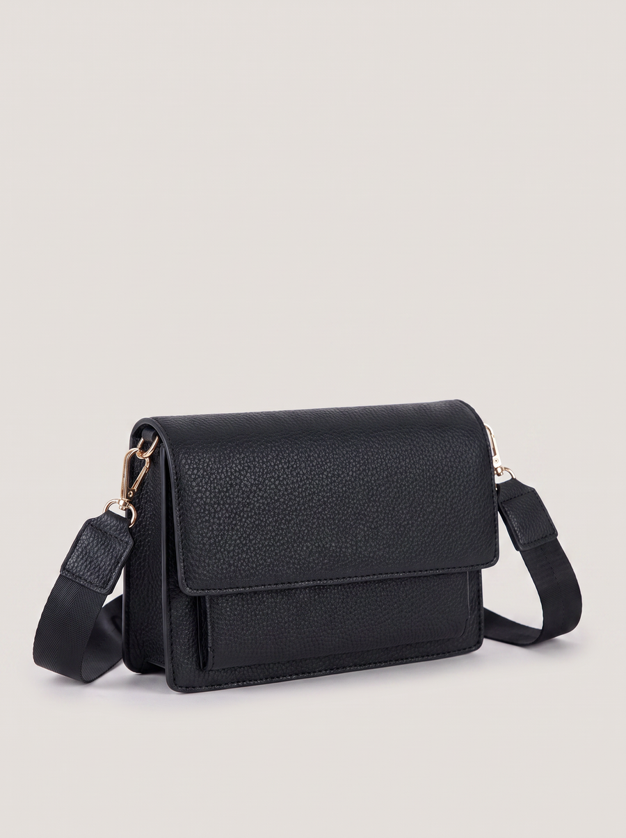 Handtasche aus Kunstleder – Schwarz, Frontansicht