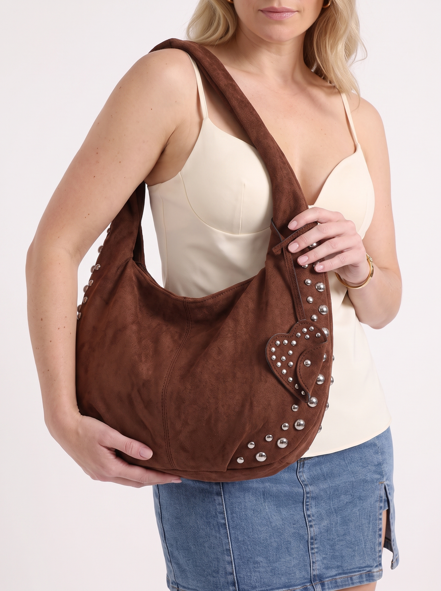 Isabell Schultertasche mit Nieten