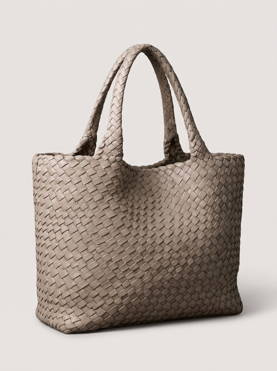 Lana Geflochtene Shopper-Tasche Beige