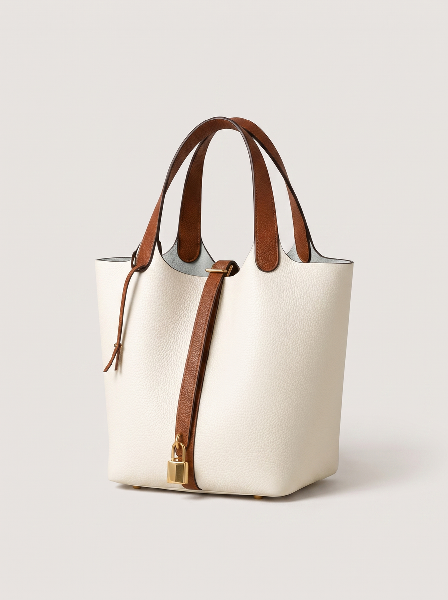 Kate Lock Bucket Bag mit Schlossverschluss Beige