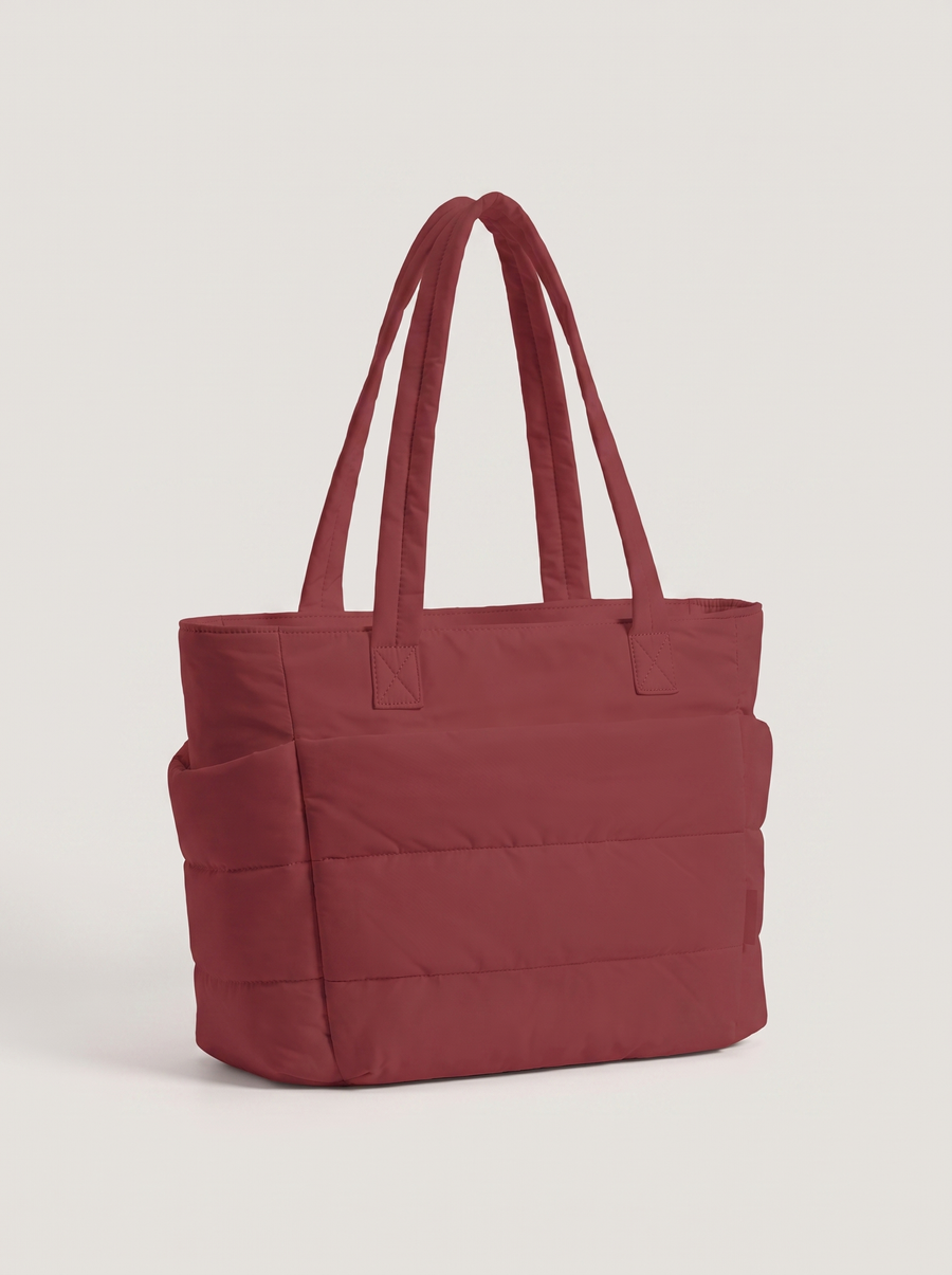 La Maison Puff Gesteppte Schultertasche Rot