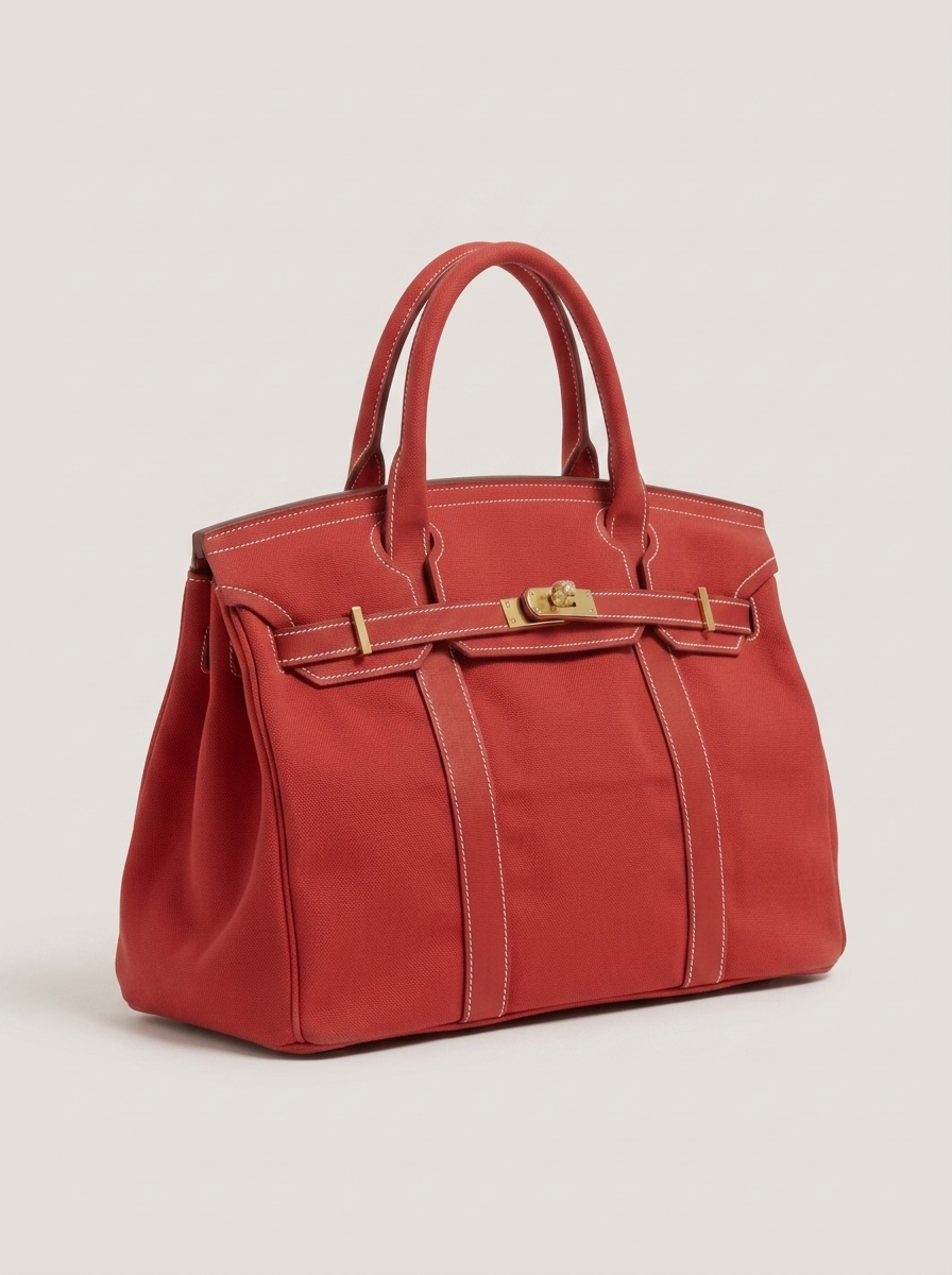 Le Batkin Canvas Shopper Bordeaux