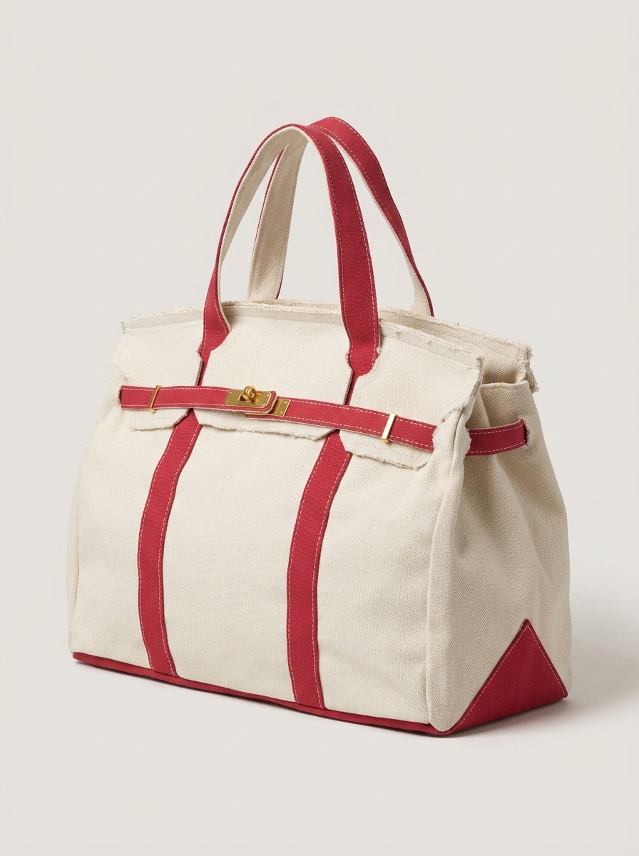 Le Batkin Canvas Shopper Rot