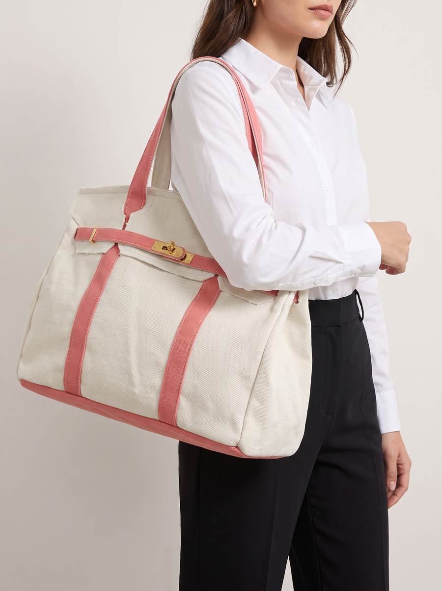 Le Batkin Canvas Shopper Pink getragen