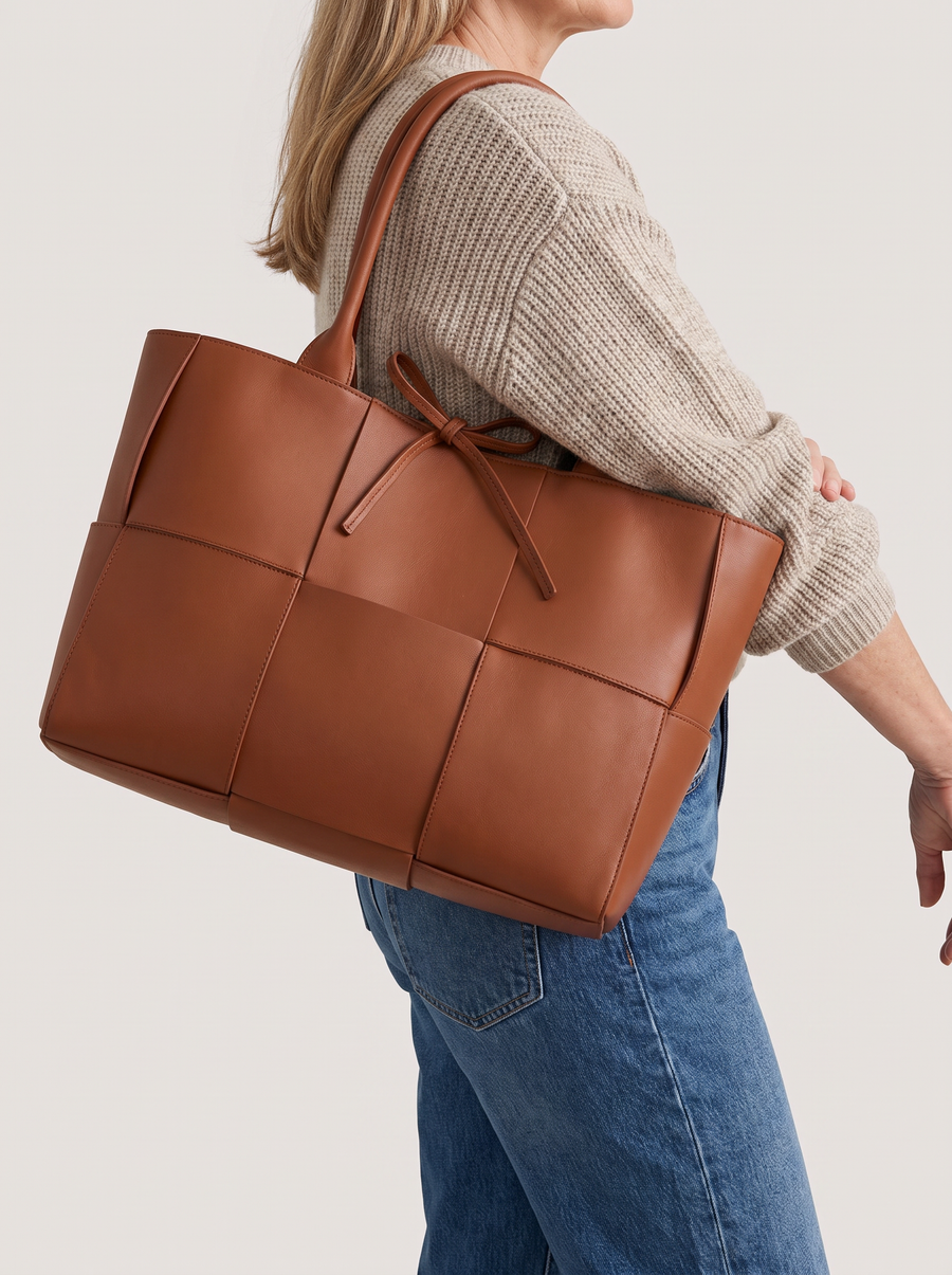Agathi Shopper Rostbraun am Model