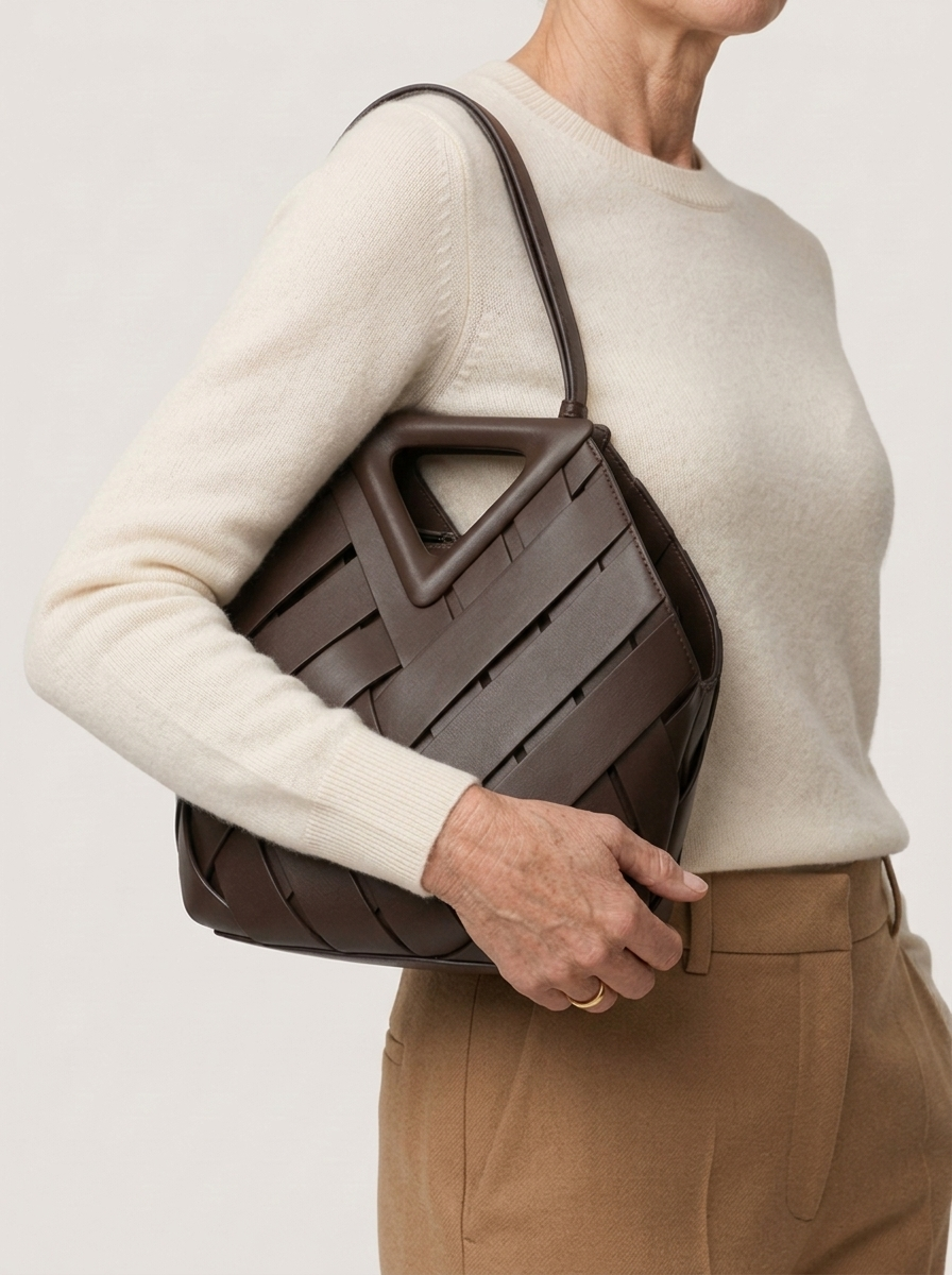 Giulietta Schultertasche Dunkelbraun am Model