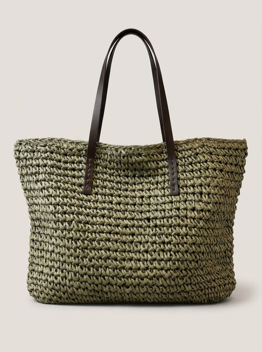 Rome Gewebte Tasche Grün Front