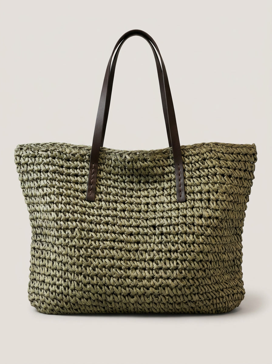 Rome Gewebte Tasche Grün Front