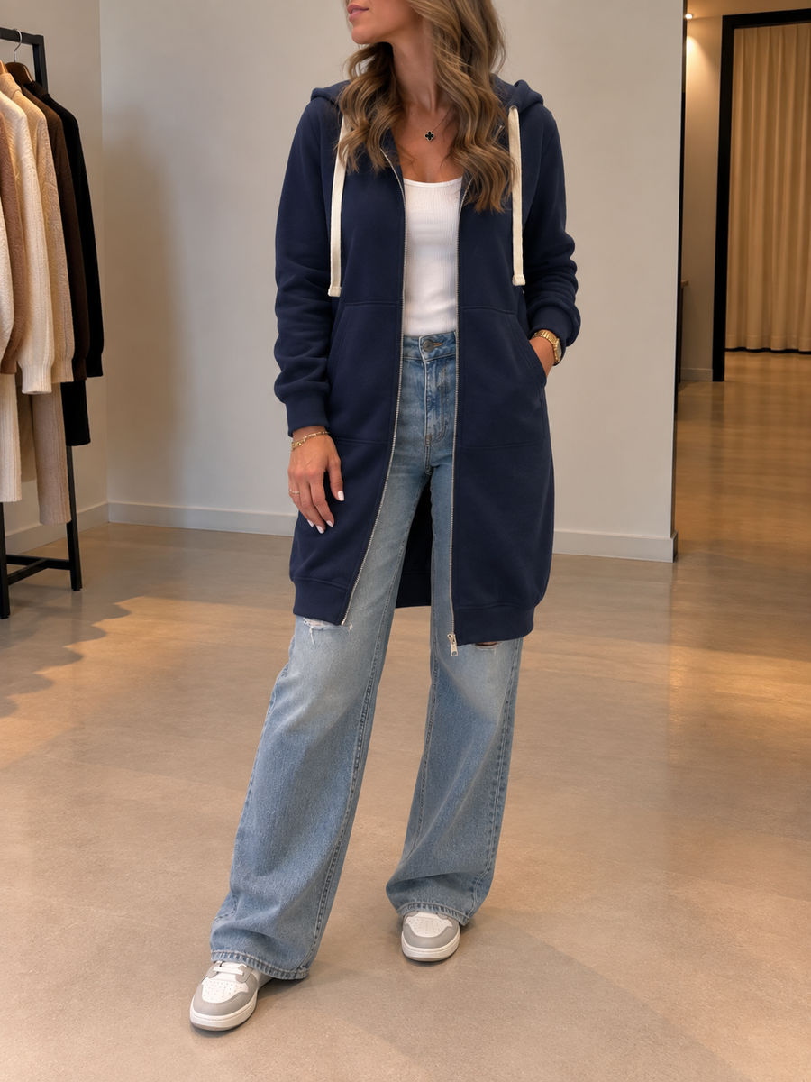 Gesa lange Sweatjacke