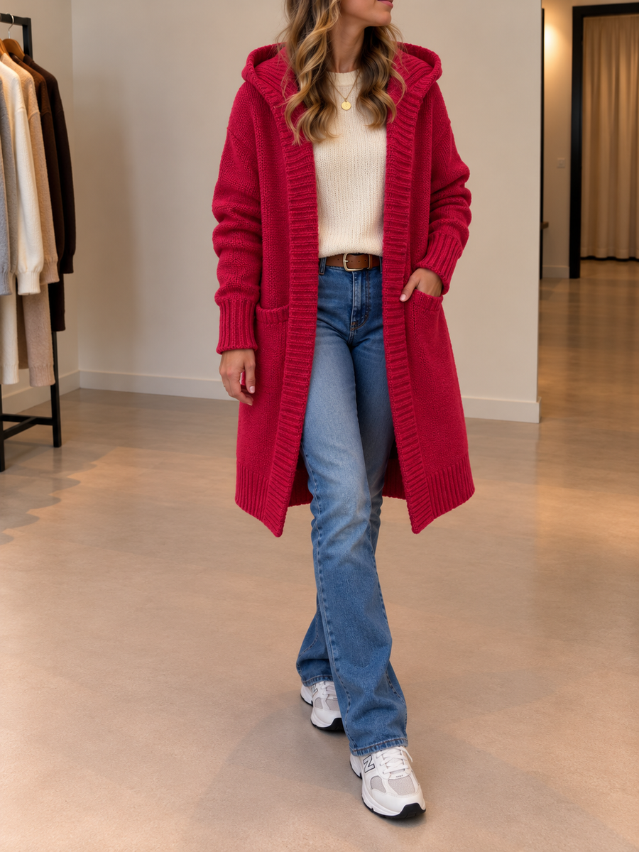 Yara Strickjacke mit Kapuze