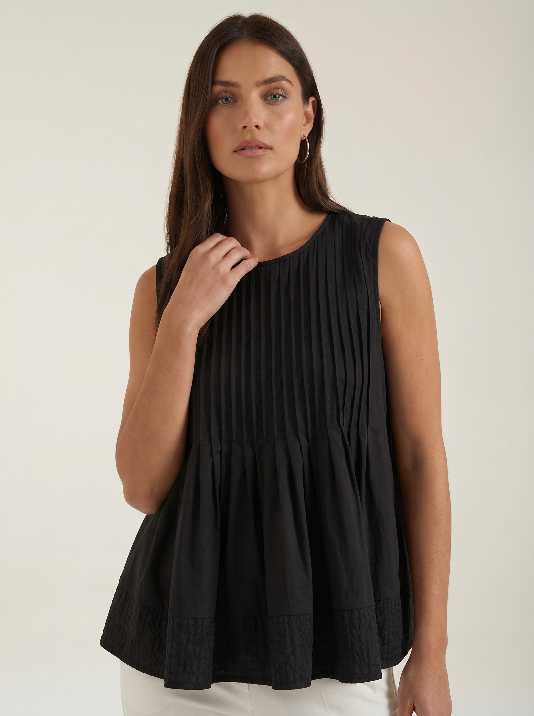 Tess Top mit Plissee-Detail