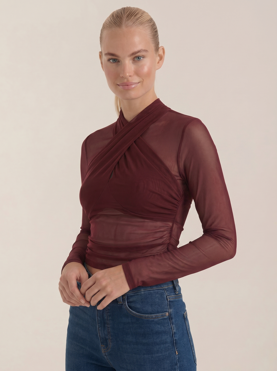 Georgia Transparente Wickel-Mesh-Top