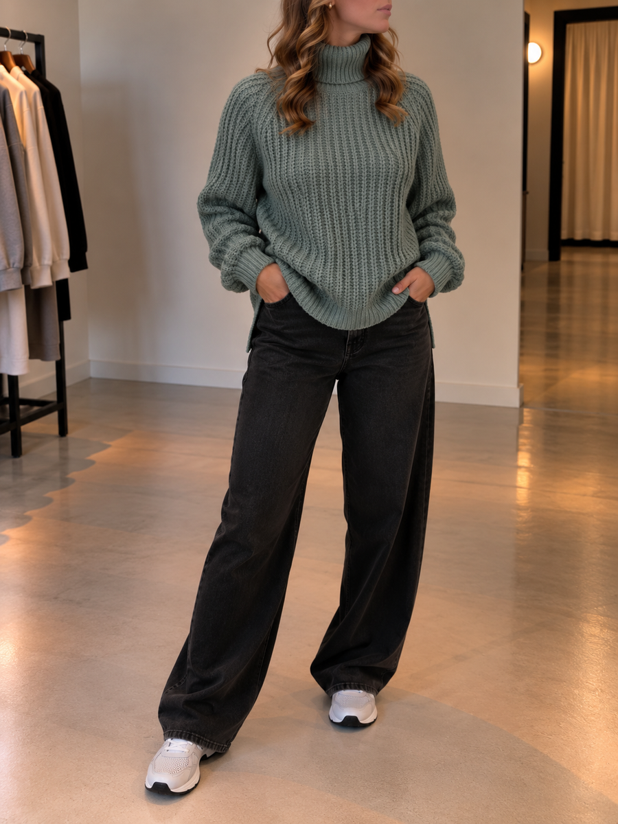 Silja Rollkragenpullover mit Rippstrick
