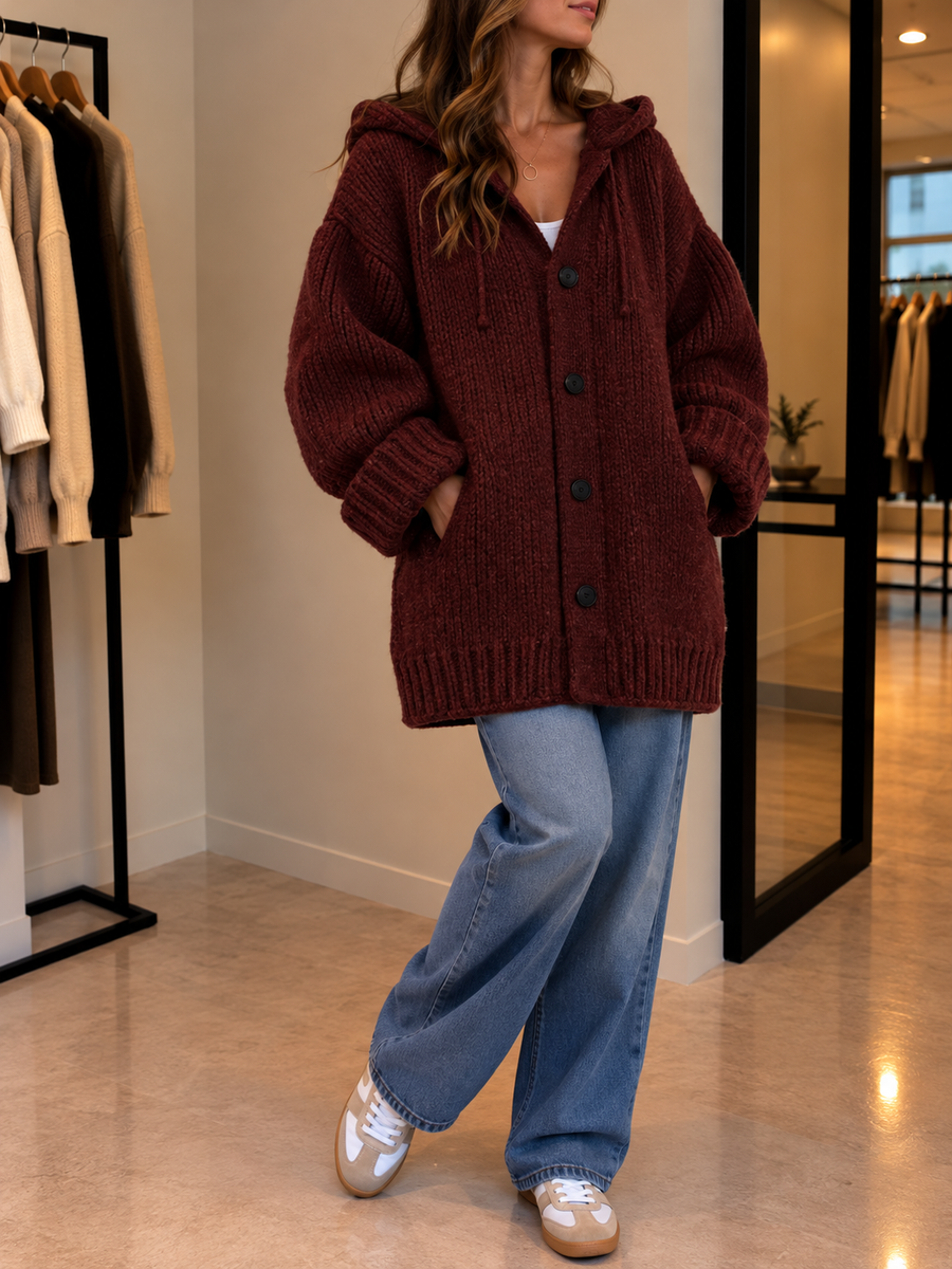Saskia Strickjacke mit Kapuze