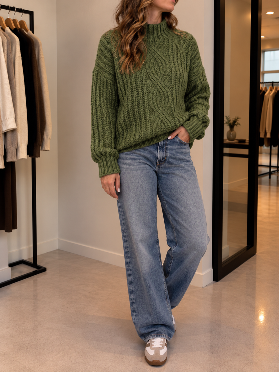 Melike Pullover mit Zopfmuster
