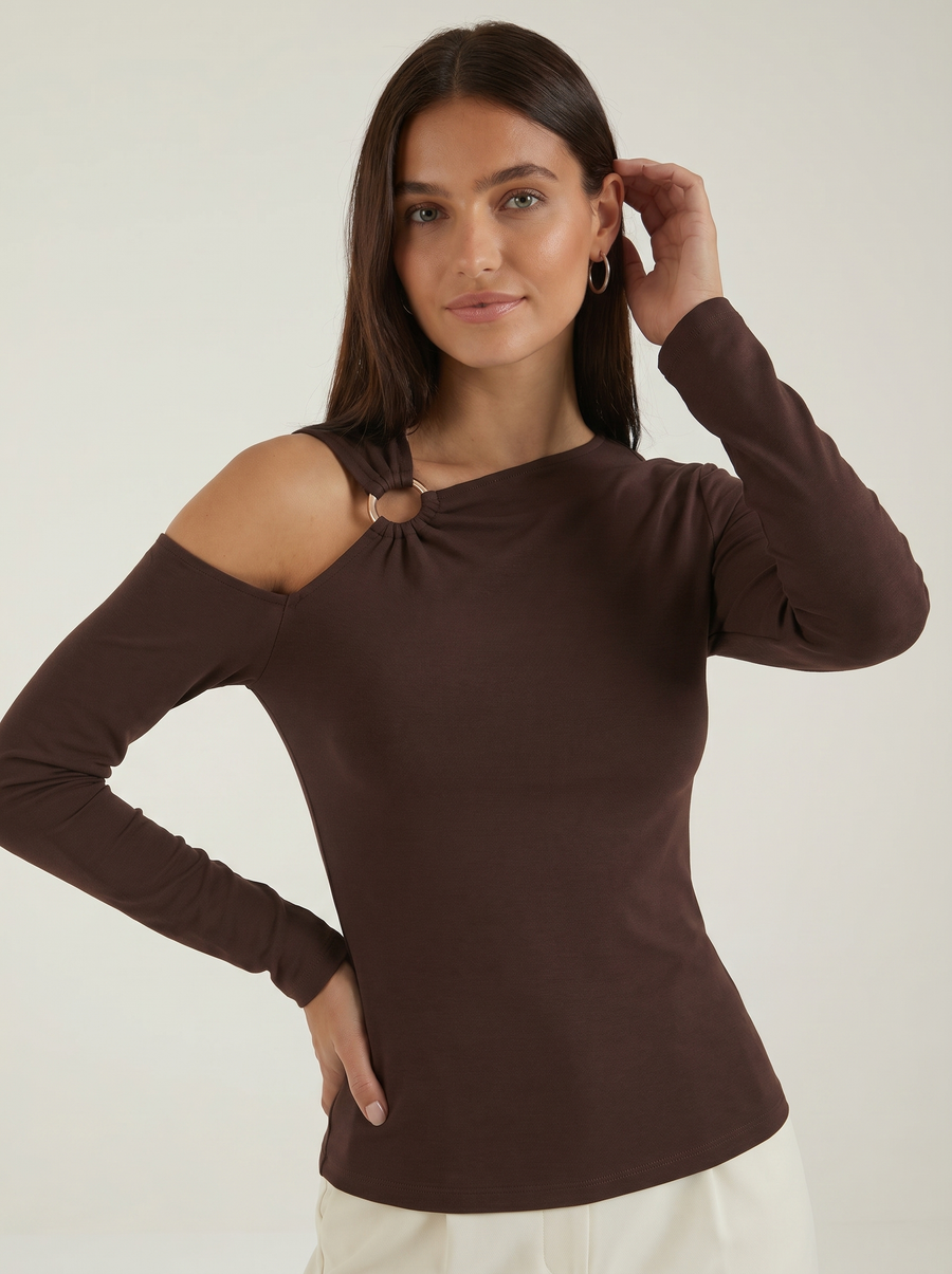 Joann Longsleeve-Top mit Asymmetrischer Ausschnitt