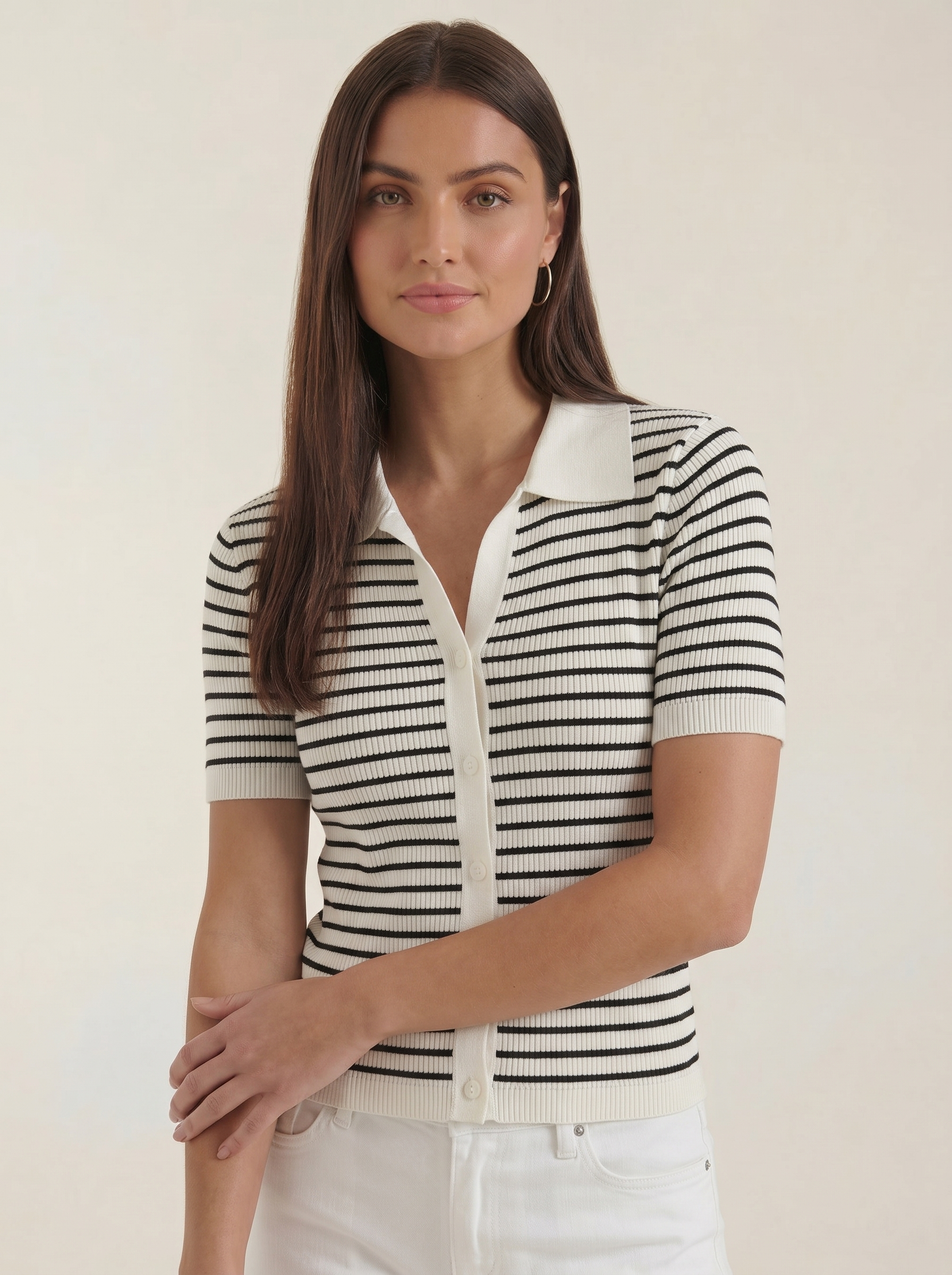 Edith Gestreiftes Polo-Top