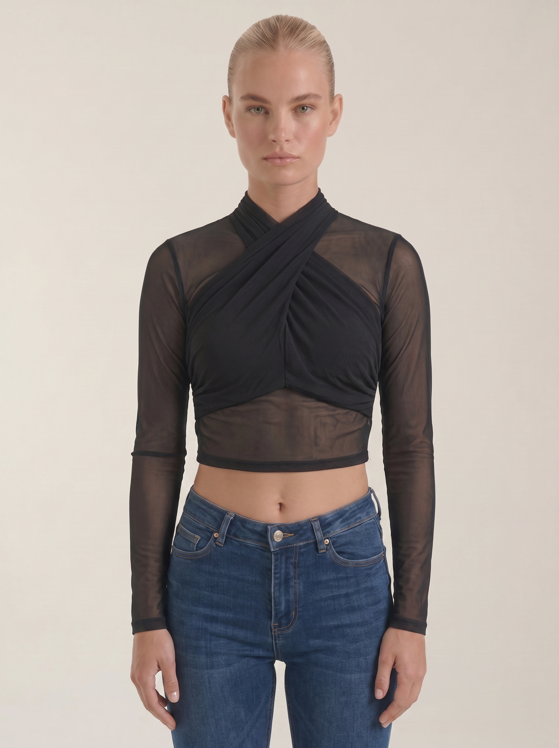 Georgia Transparente Wickel-Mesh-Top