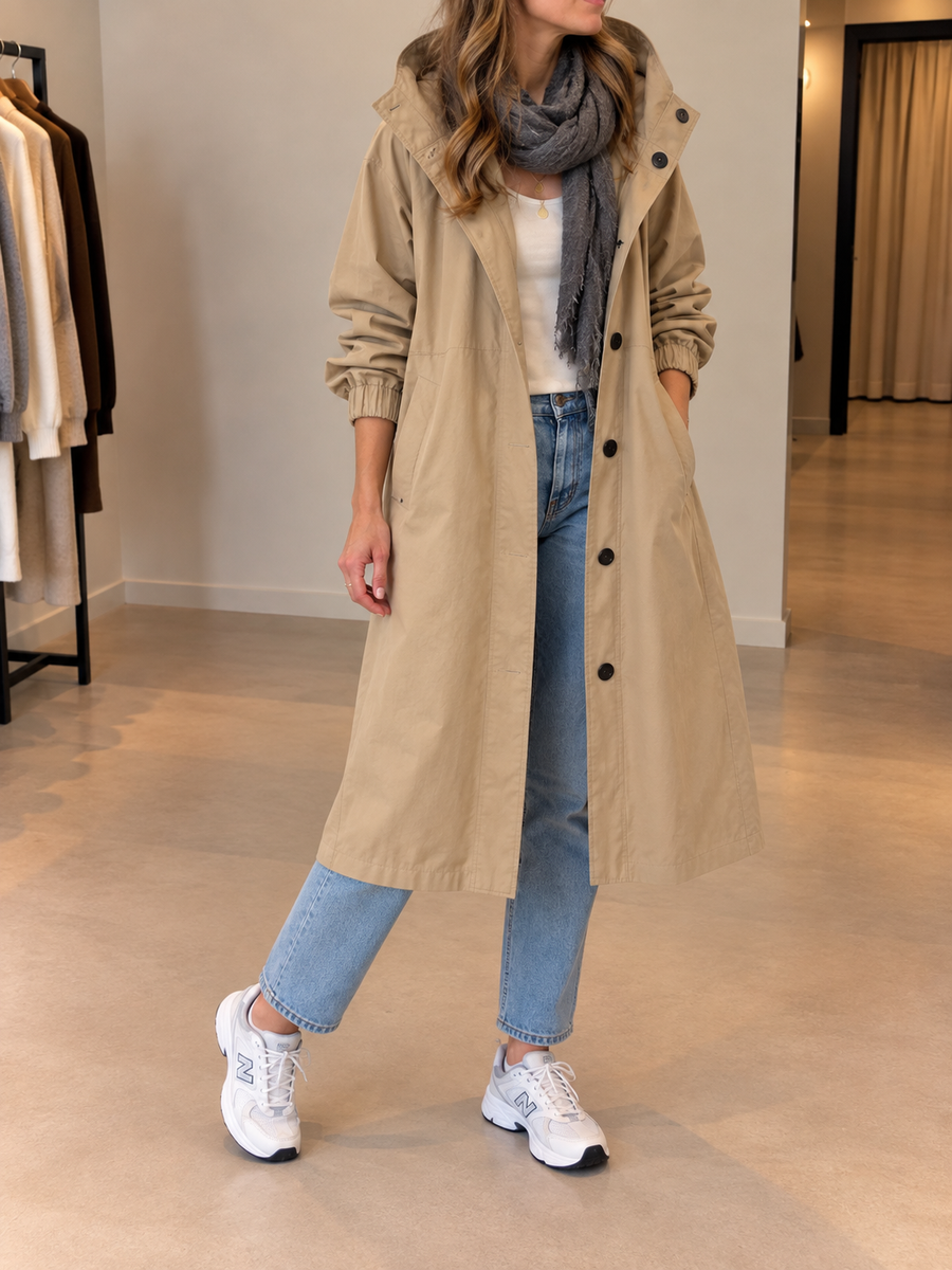 Vessa Trenchcoat mit Kapuze