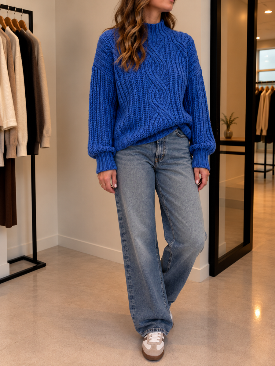 Melike Pullover mit Zopfmuster