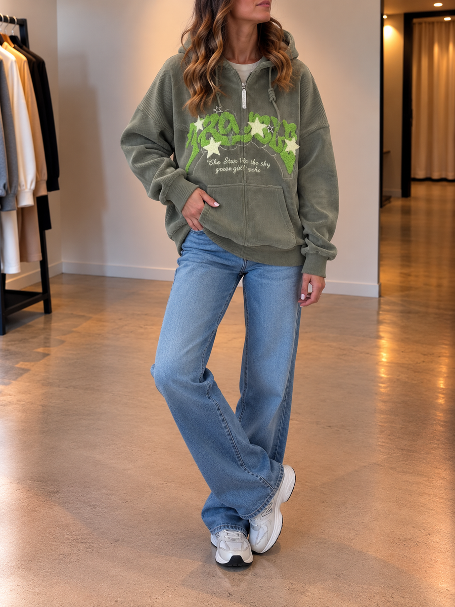 Inge Hoodie mit Stickerei