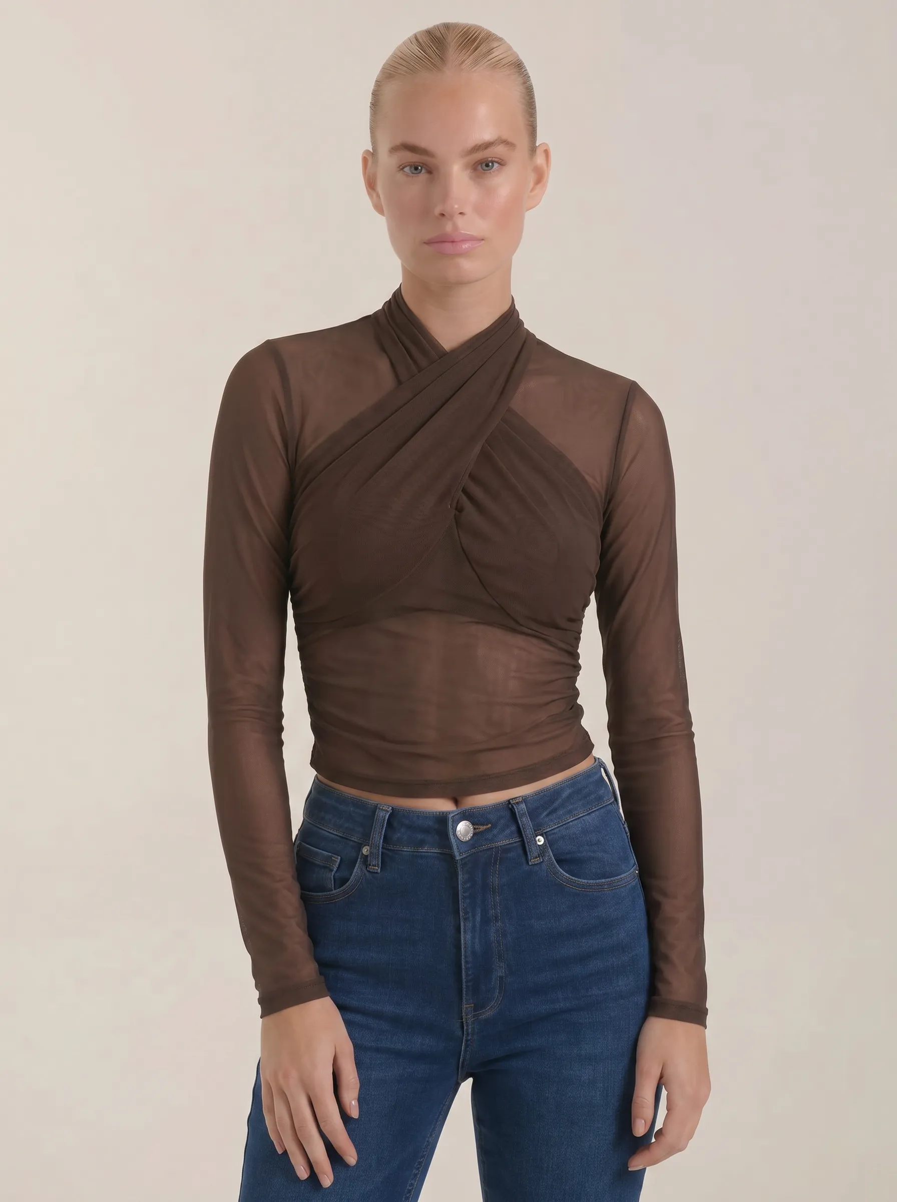 Georgia Transparente Wickel-Mesh-Top