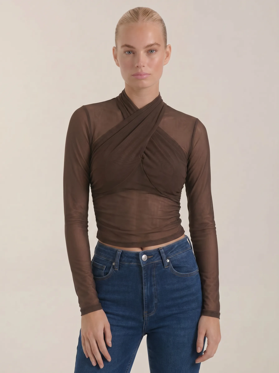 Georgia Transparente Wickel-Mesh-Top